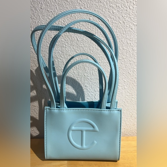 Telfar Small - Pool Blue-in great condition-small circle stain on bottom-see pic - Picture 1 of 7